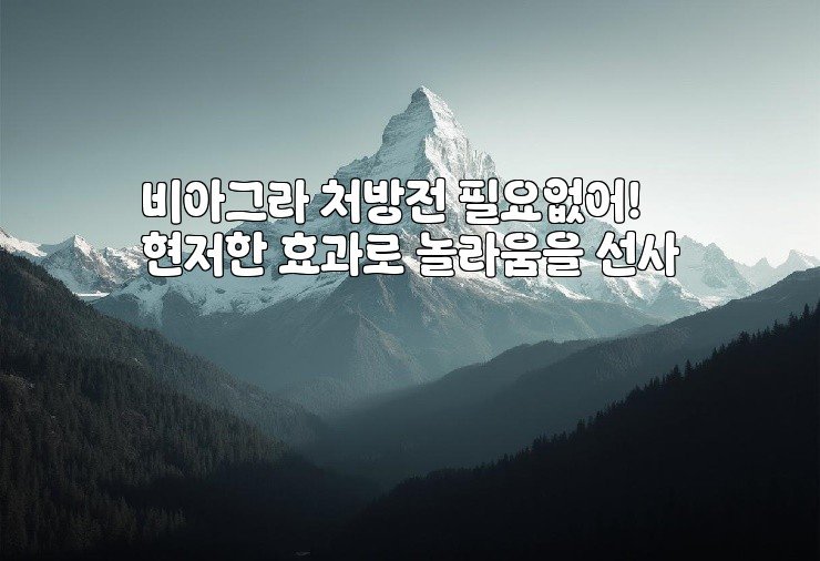 비아그라 처방전 필요없어! 현저한 효과로 놀라움을 선사